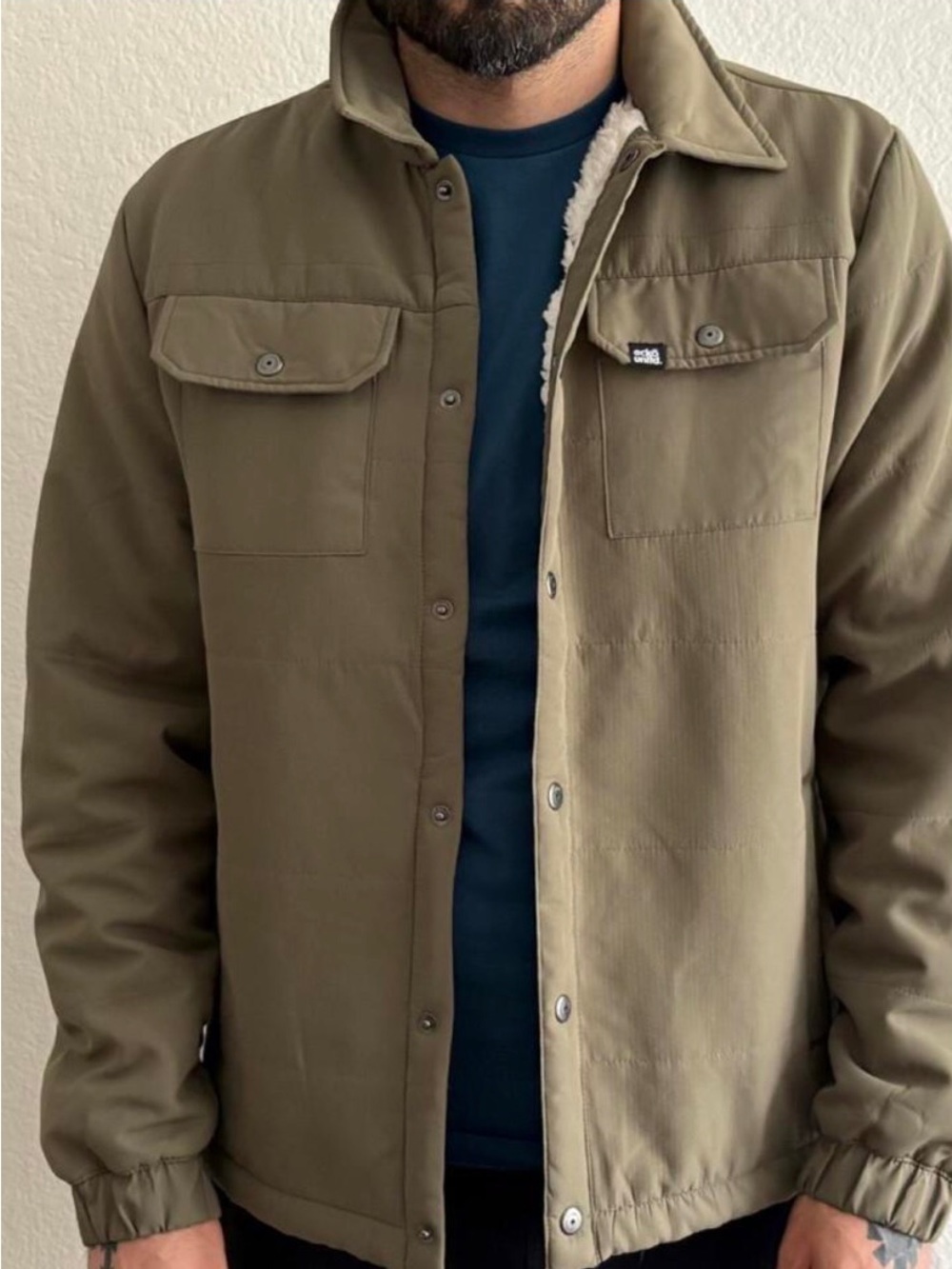 Ecko Unlimited Olive Green Sherpa Jacket